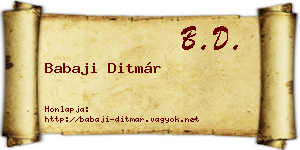 Babaji Ditmár névjegykártya
